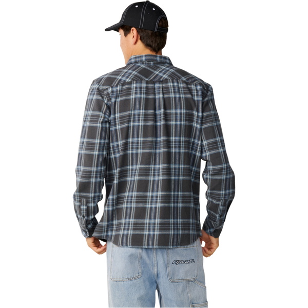 2026 Rip Curl Herre Premium Surf Griffin Flannel Skjorte 01EMSH - Washed Black